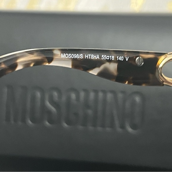 NEW MOSCHINO MOS098/S HT8 HA Sunglasses Pink Havana Frame Brown Lenses 55mm - Picture 6 of 11